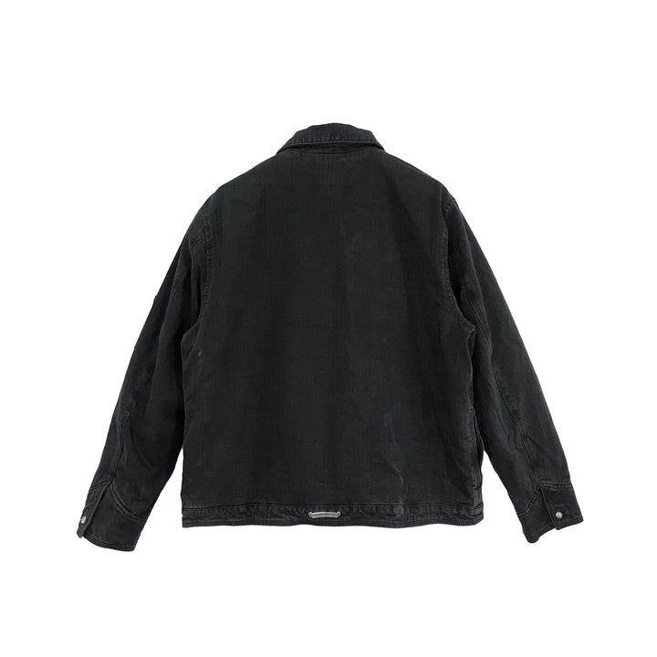 크롬하츠 블랙 워시 데님 대거 지퍼 재킷 