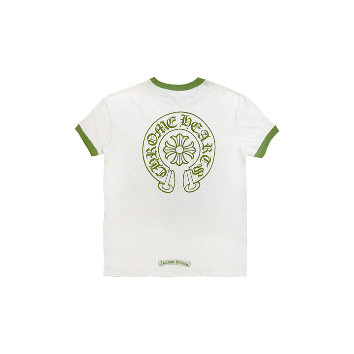 Chrome Hearts Green＆White Horseshoe Logo Short Sleeve Tee