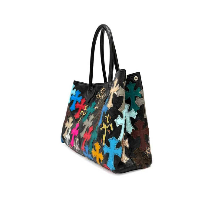 Chrome Hearts Multi-Color Cross Leather Patch Tote Bag