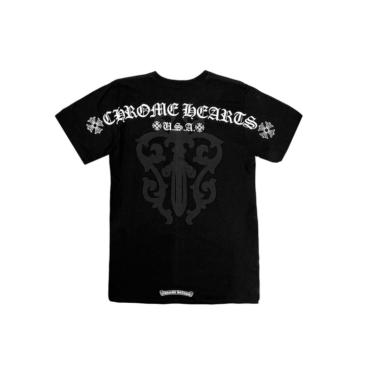Chrome Hearts Script USA Dagger Logo Short Sleeve T-shirt