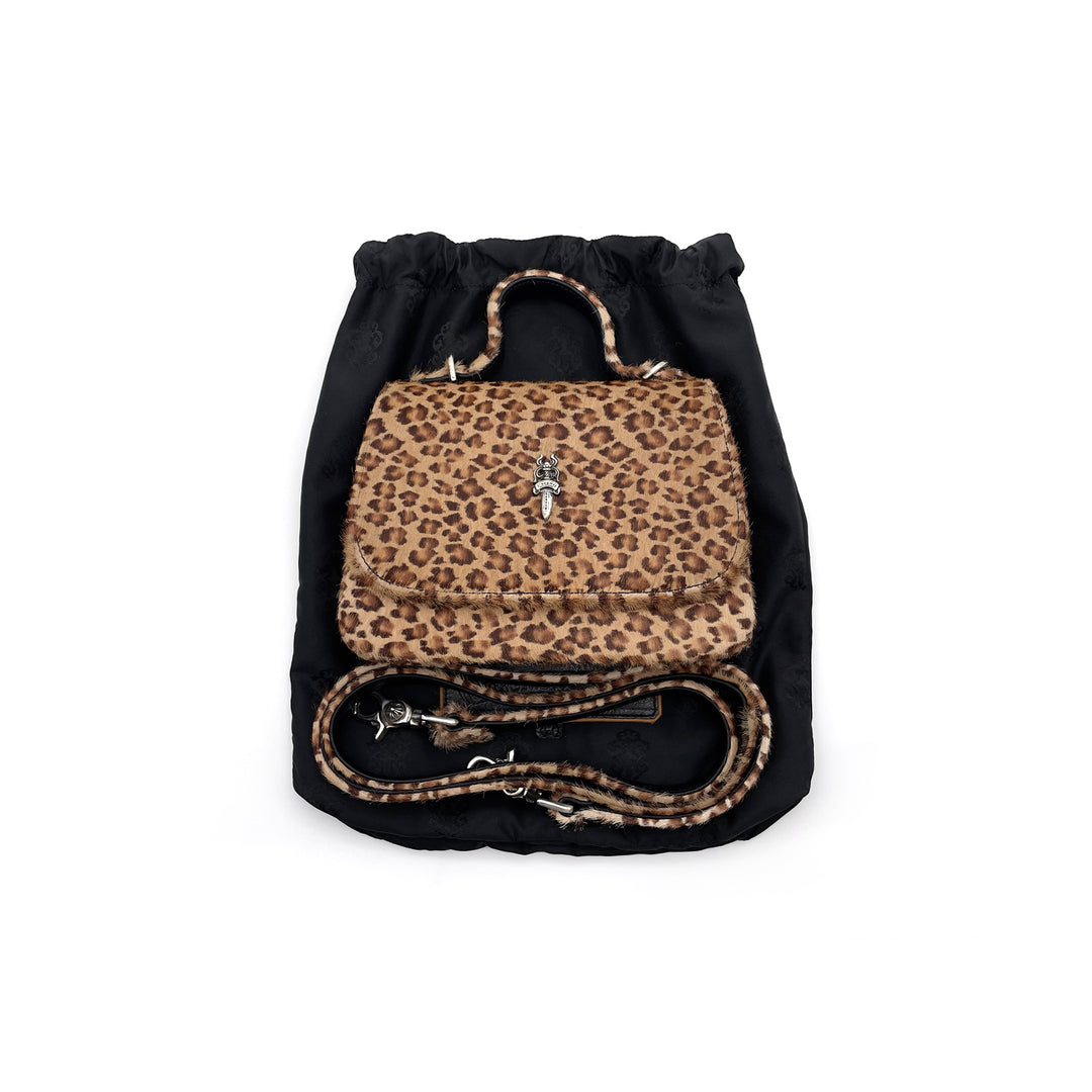 Chrome Hearts Leopard Pony Hair Flap Top Handbag