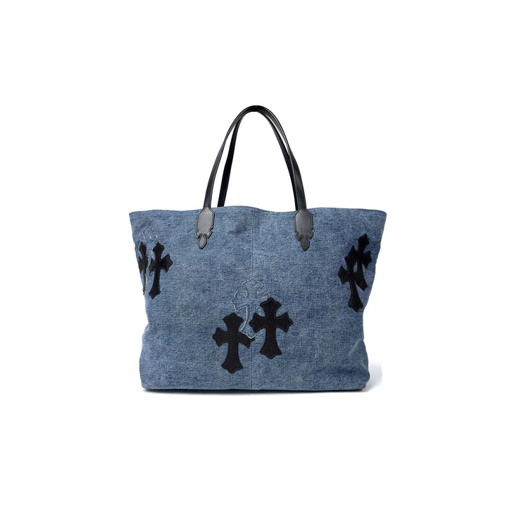 크롬하츠 데님&amp;레더 크로스 패치 백