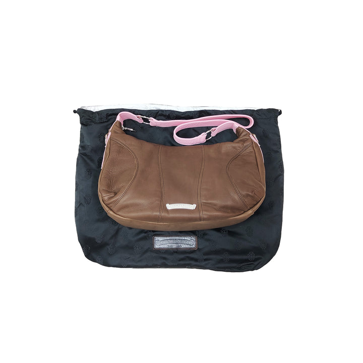 크롬하츠 브라운&amp;핑크 레더 캐스퍼 숄더백