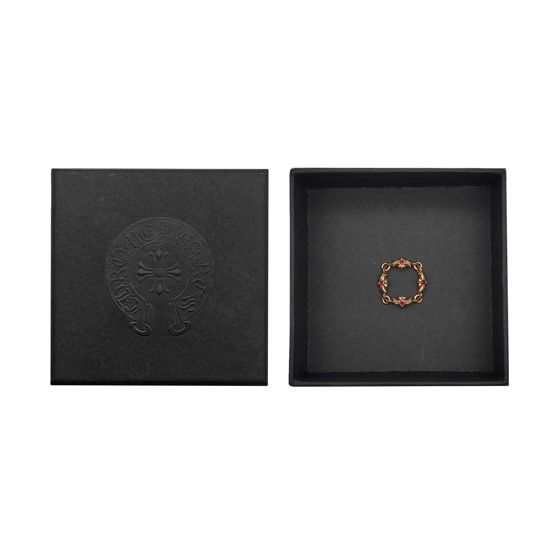 크롬하츠 22K 골드 루비 타이니 E 플러스 링