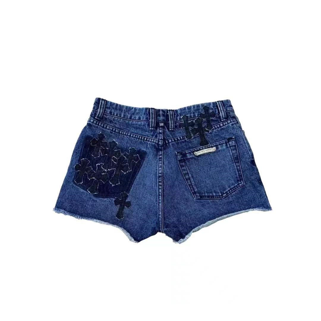 Chrome Hearts Cross Patch Denim Shorts
