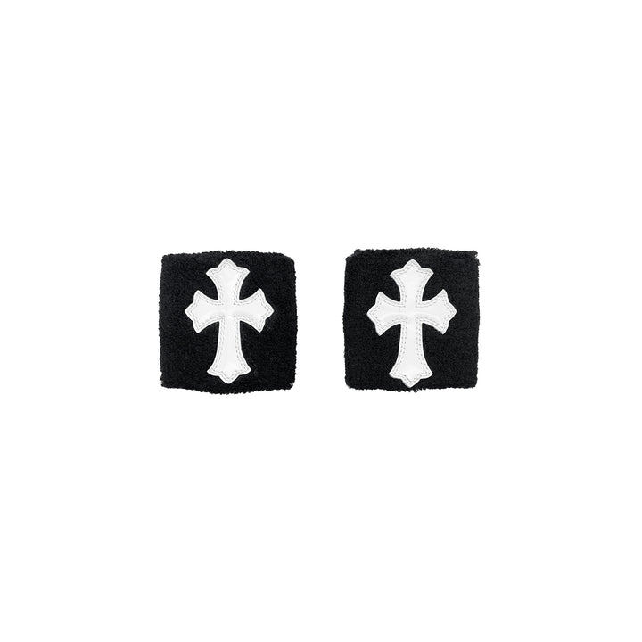Chrome Hearts White Patent Leather Cemetery Cross Patch Sweatbands