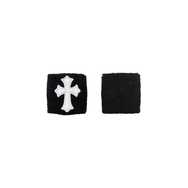 Chrome Hearts White Patent Leather Cemetery Cross Patch Sweatbands