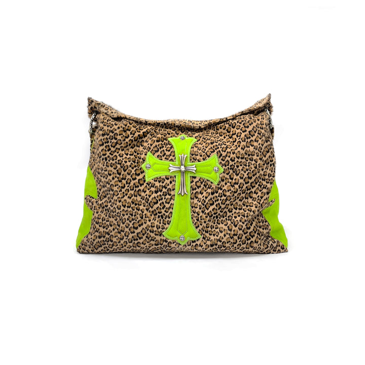 Chrome Hearts Leopard Silver Cross Patch Lyon Bag