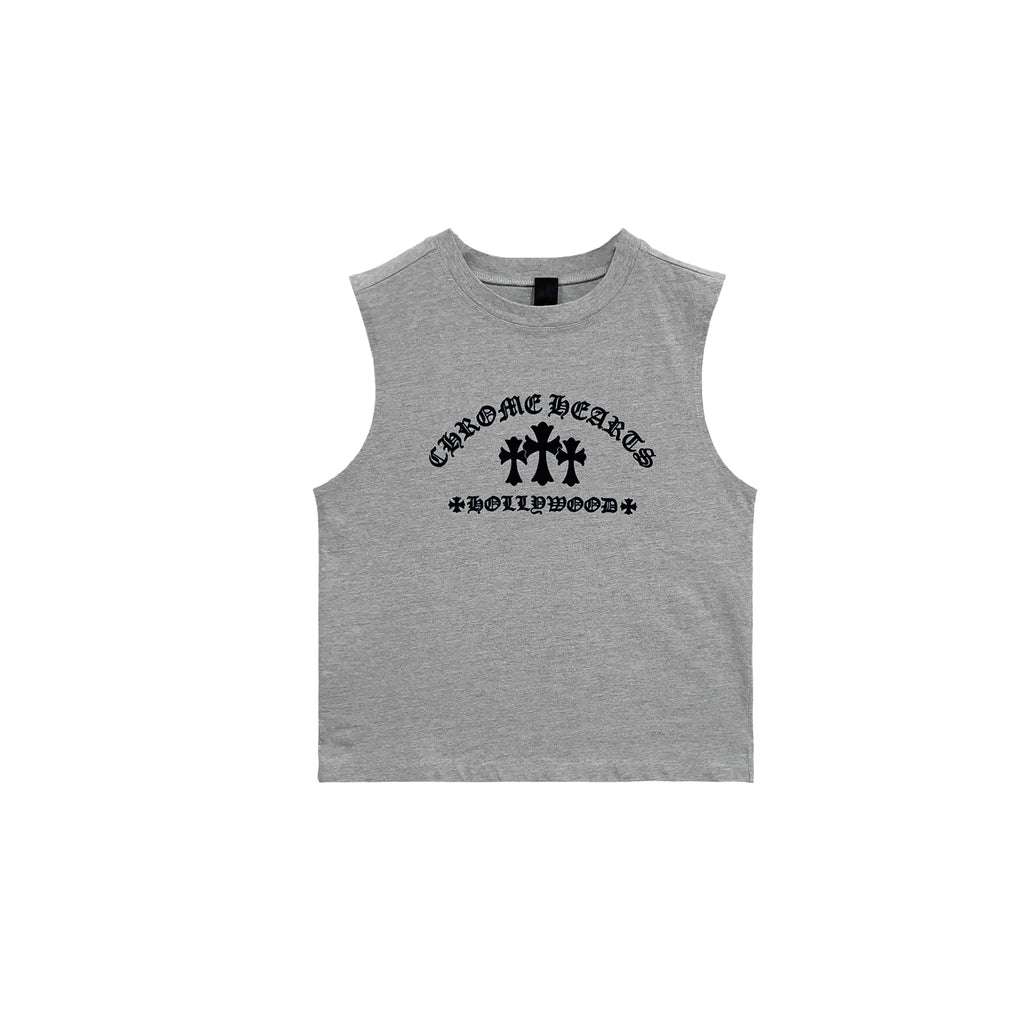 Chrome Hearts Triple Cross Hollywood Grey Tank Top - SRM – SHENGLI