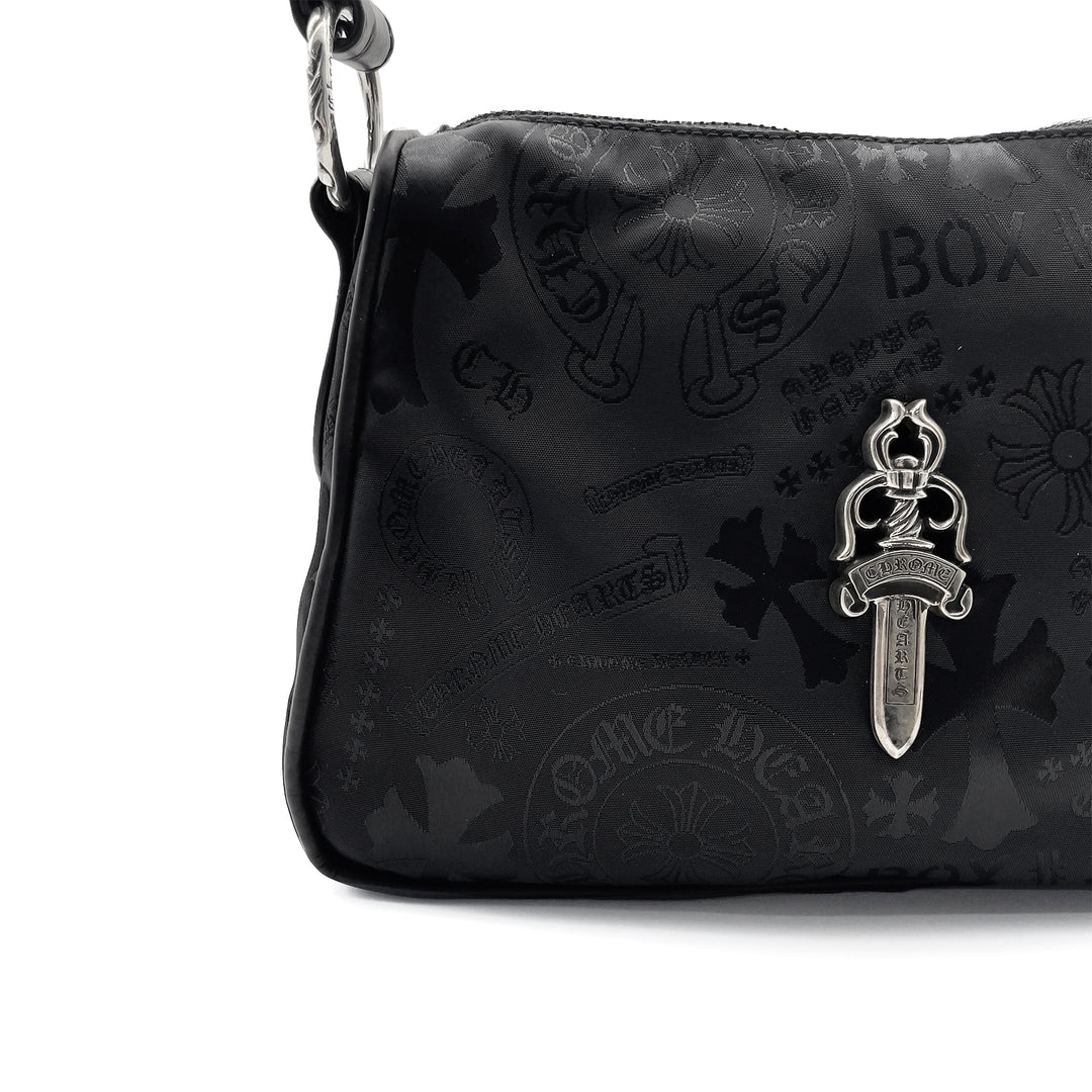 Chrome Hearts Silver Dagger Tonal Monogram Black Nugget Bag