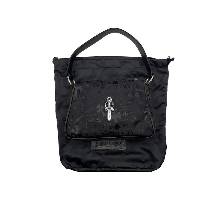 Chrome Hearts Silver Dagger Tonal Monogram Black Nugget Bag