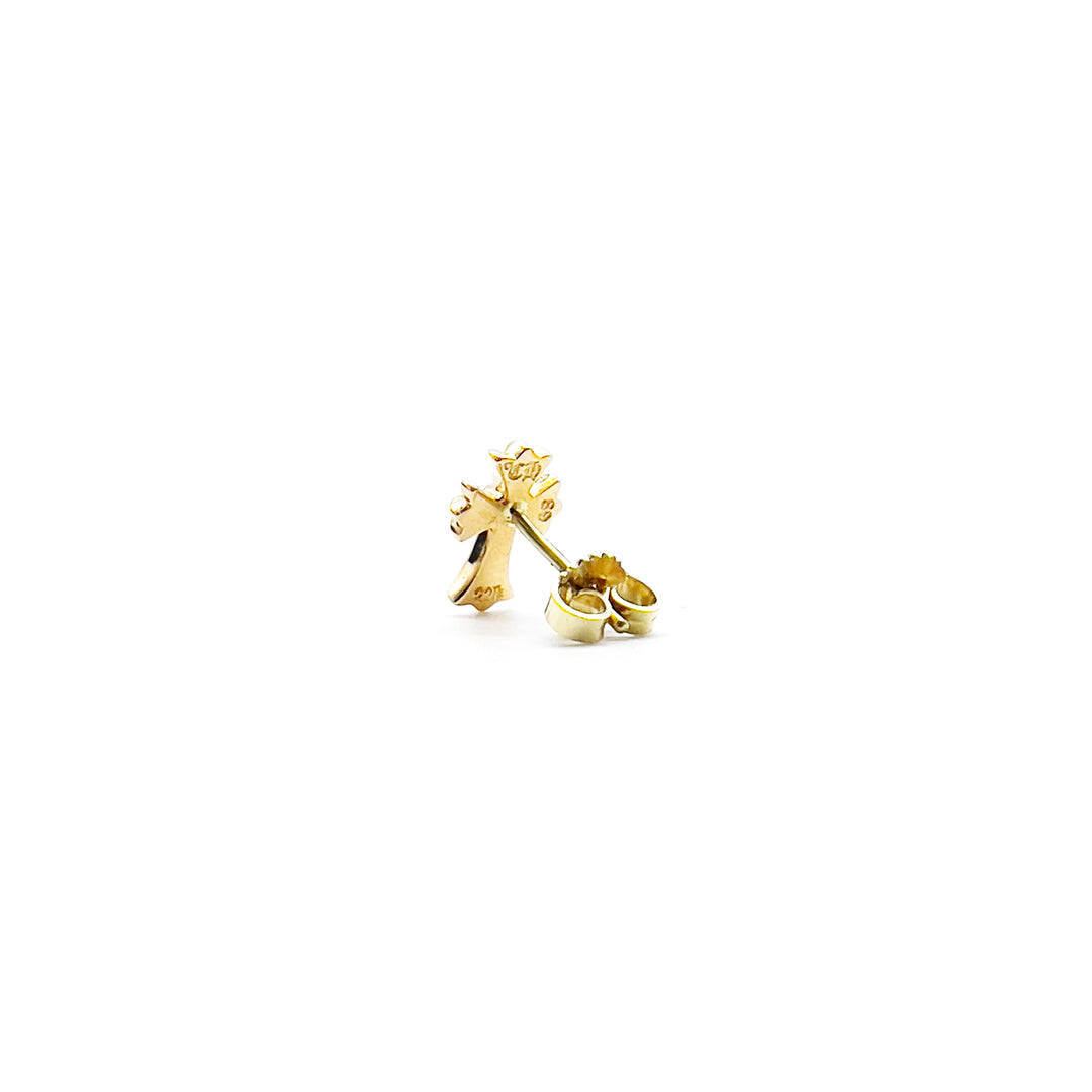 Chrome Hearts 22K Gold Cross Earring Stud