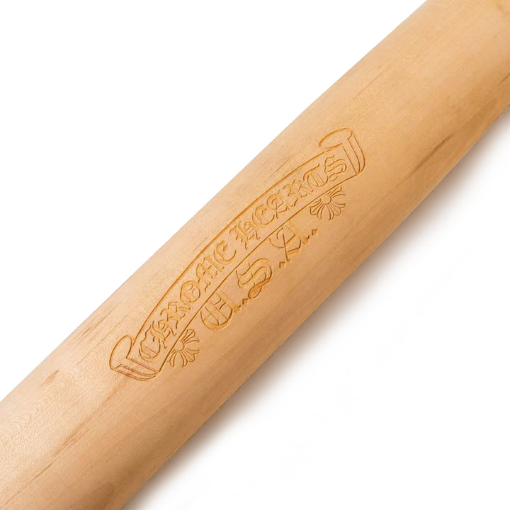 Chrome Hearts U.S.A. Natural Wood Logo Engraved Baseball Bat
