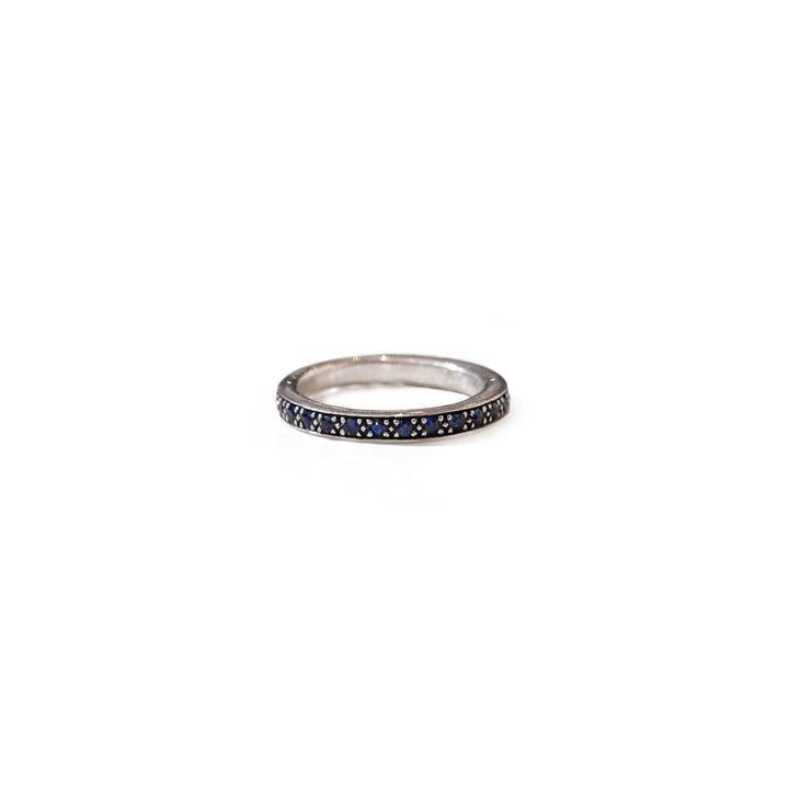 Chrome Hearts NTFL 925 Silver Blue Diamond Ring