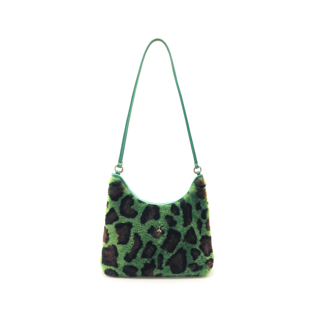 Chrome Hearts VIV Pony Hair Green Leopard Shoulder Bag