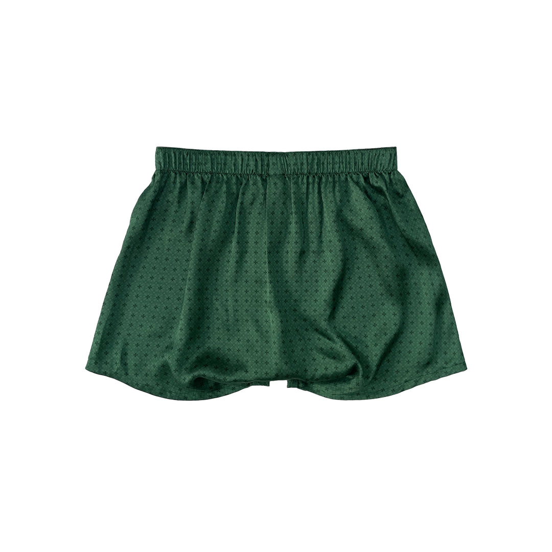 Chrome Hearts Tonal Cross Monogram Green Silk Shorts