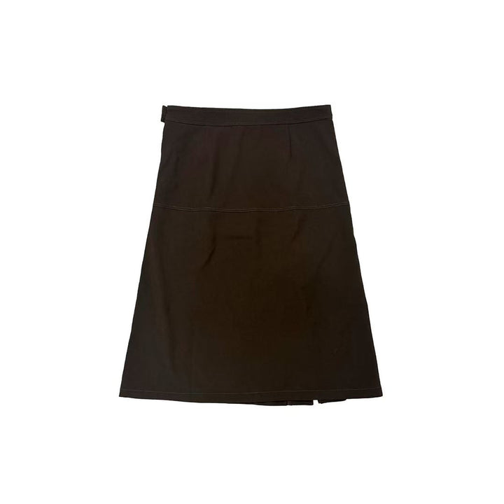 Lemaire Brown Asymmetrical Wrapover Skirt
