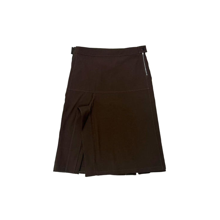 Lemaire Brown Asymmetrical Wrapover Skirt