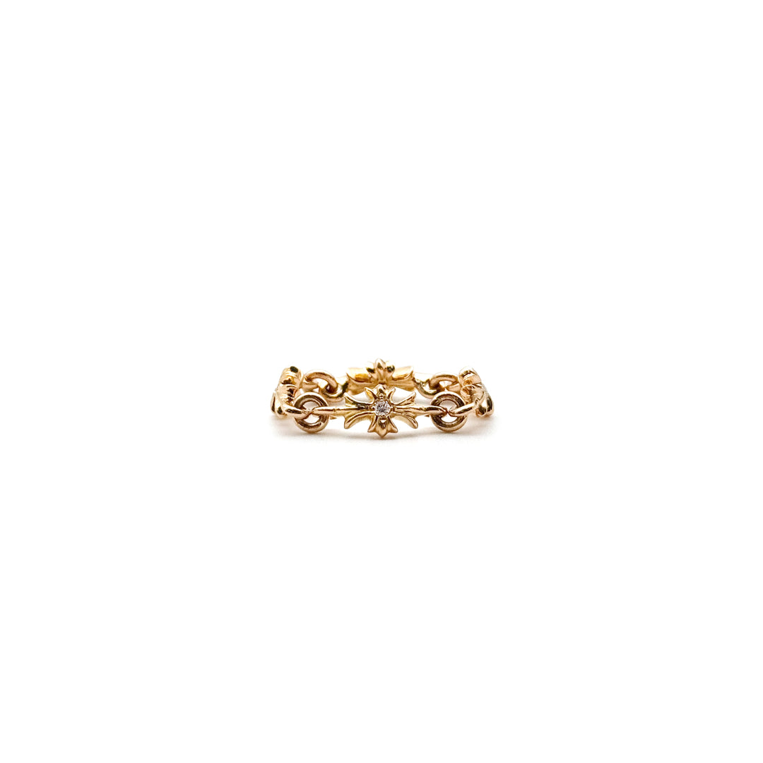 Chrome Hearts 22K Gold Diamond Tiny E Ring