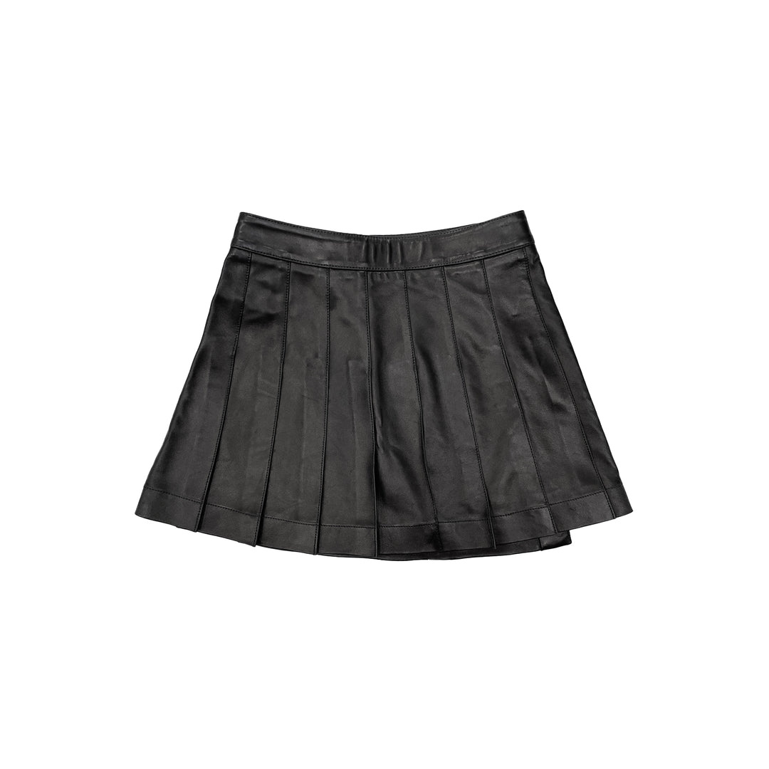 Chrome Hearts Zebra Triple Cross Patch Leather Pleated Skirt