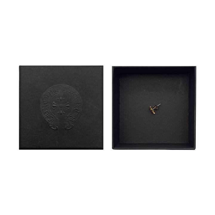 Chrome Hearts 22K Gold Diamond Cross Earring Stud