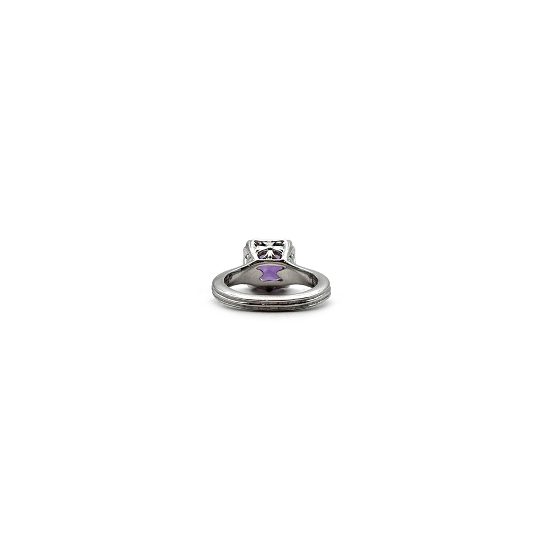 Chrome Hearts 18K White Gold Purple Saph Sugar Cube Ring