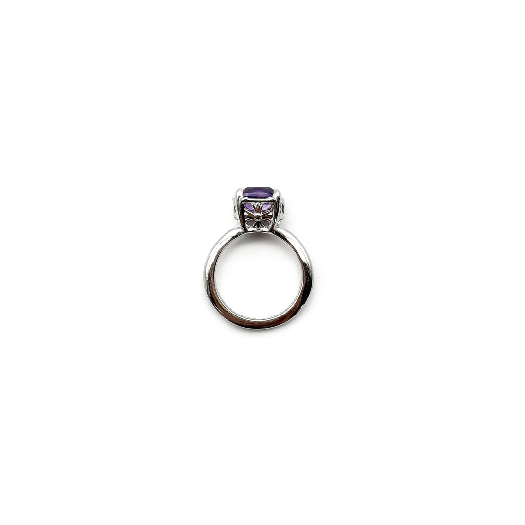 Chrome Hearts 18K White Gold Purple Saph Sugar Cube Ring