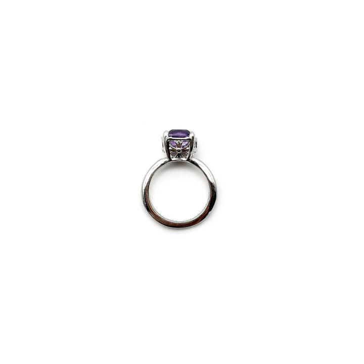 Chrome Hearts 18K White Gold Purple Saph Sugar Cube Ring