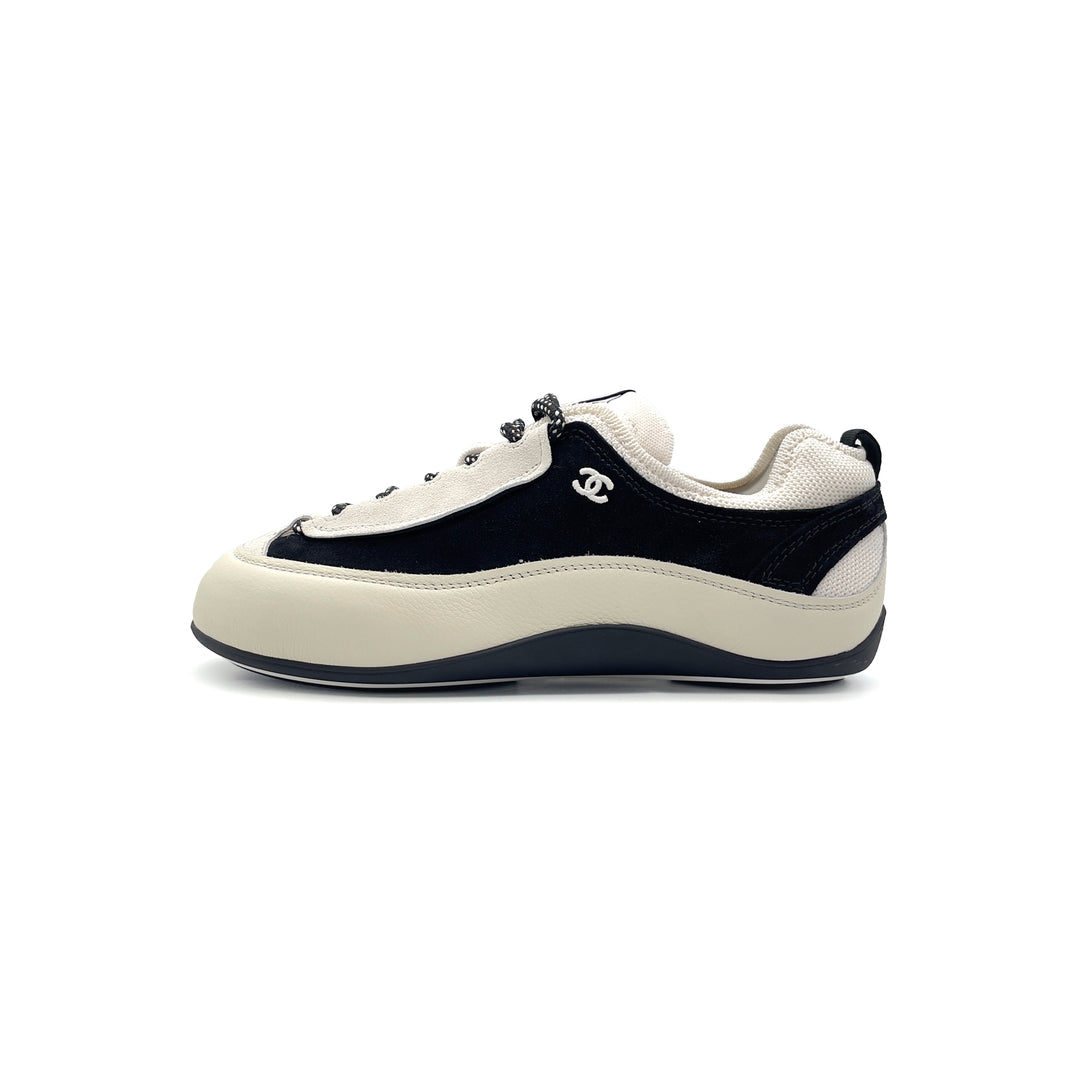 Chanel Velvet Calfskin Mixed Fibers Low Top CC Sneakers