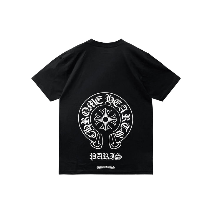 Chrome Hearts Paris Exclusive Horseshoe Black Short Sleeve Tee