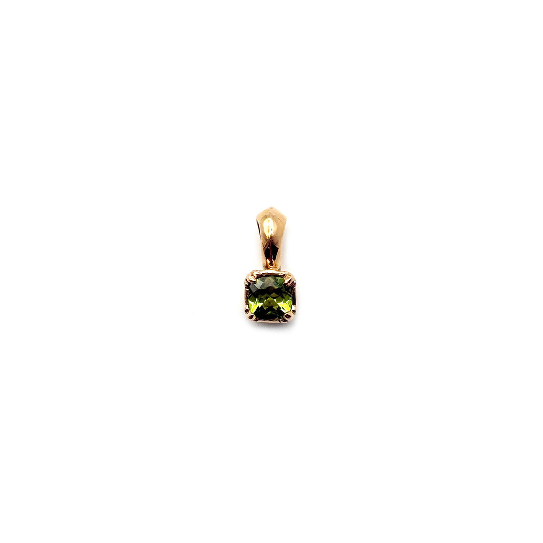 Chrome Hearts 22K Gold Emerald Sugar Cube Charm Pendant