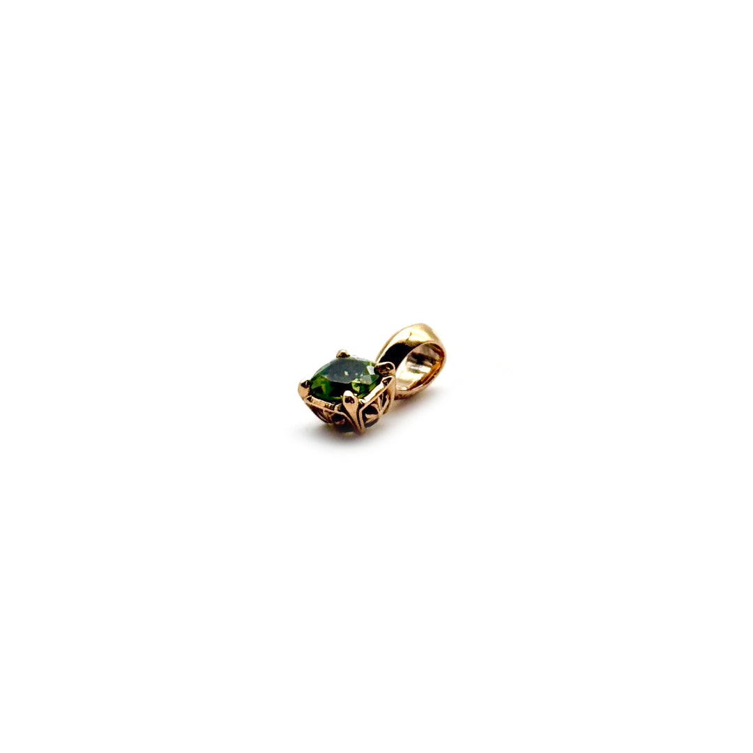 Chrome Hearts 22K Gold Emerald Sugar Cube Charm Pendant
