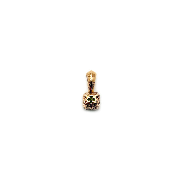 Chrome Hearts 22K Gold Emerald Sugar Cube Charm Pendant