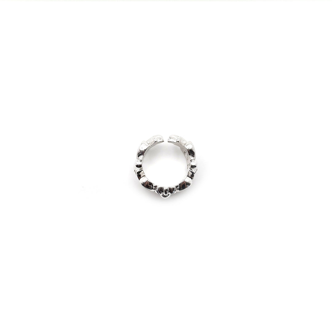 Chrome Hearts 18K White Gold Floral Cross Ring