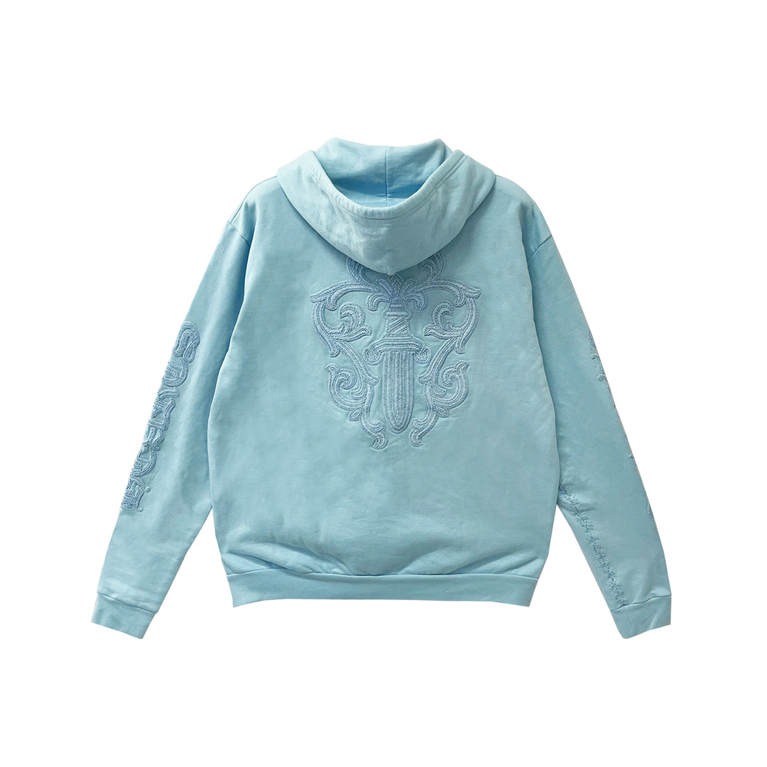 Chrome Hearts Blue Vine Dagger Beaded Zip Up Hoodie