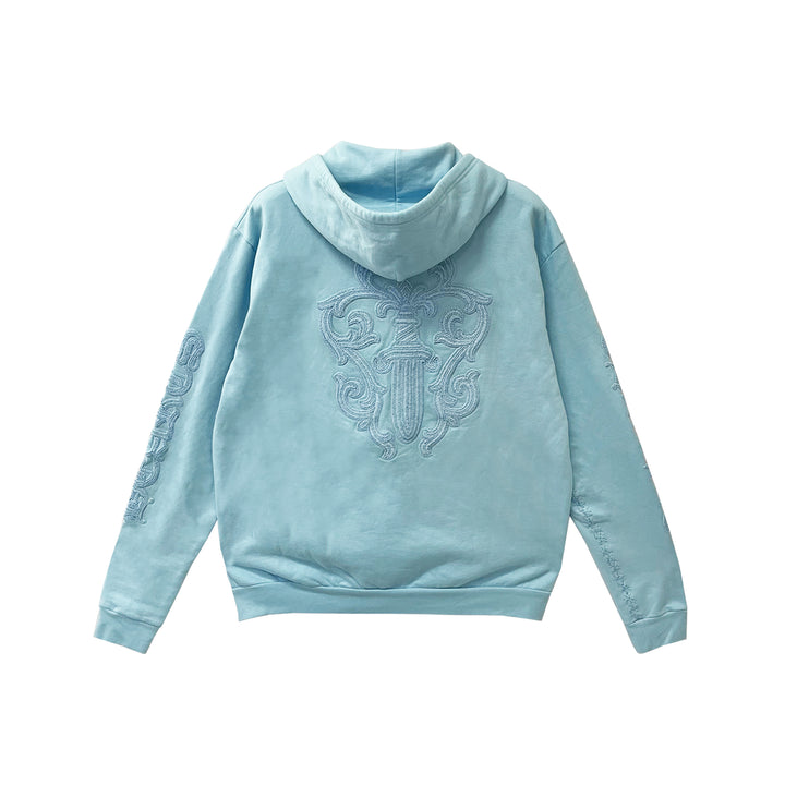 Chrome Hearts Blue Vine Dagger Beaded Zip Up Hoodie