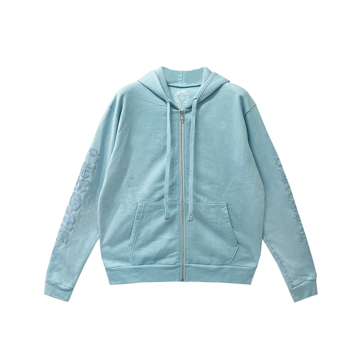 Chrome Hearts Blue Vine Dagger Beaded Zip Up Hoodie