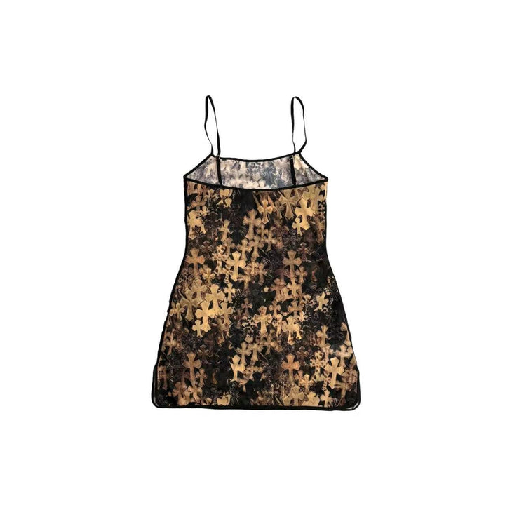 Chrome Hearts All Over Cross Printed Mesh Tank Top
