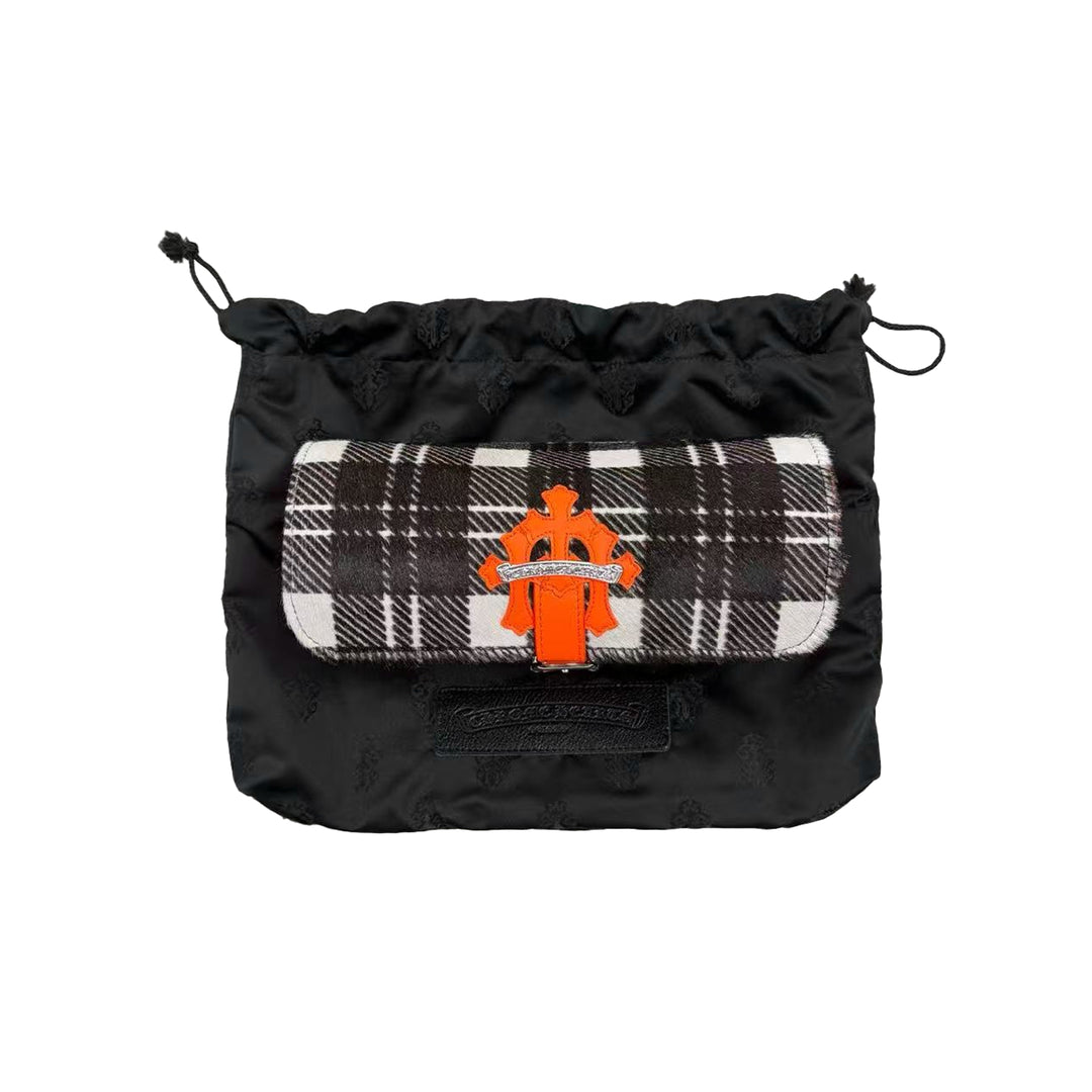 Chrome Hearts Orange Zebra Stripe Cross Jewelry Roll