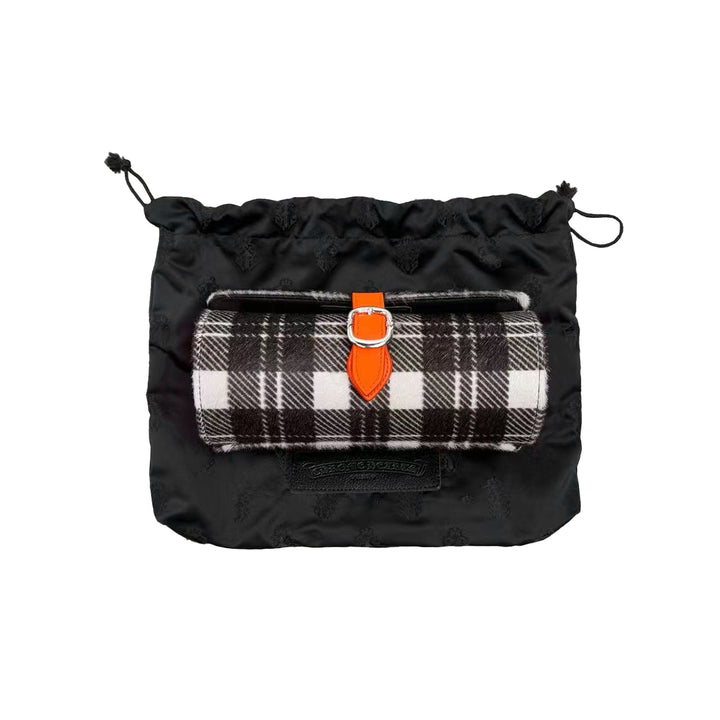Chrome Hearts Orange Zebra Stripe Cross Jewelry Roll