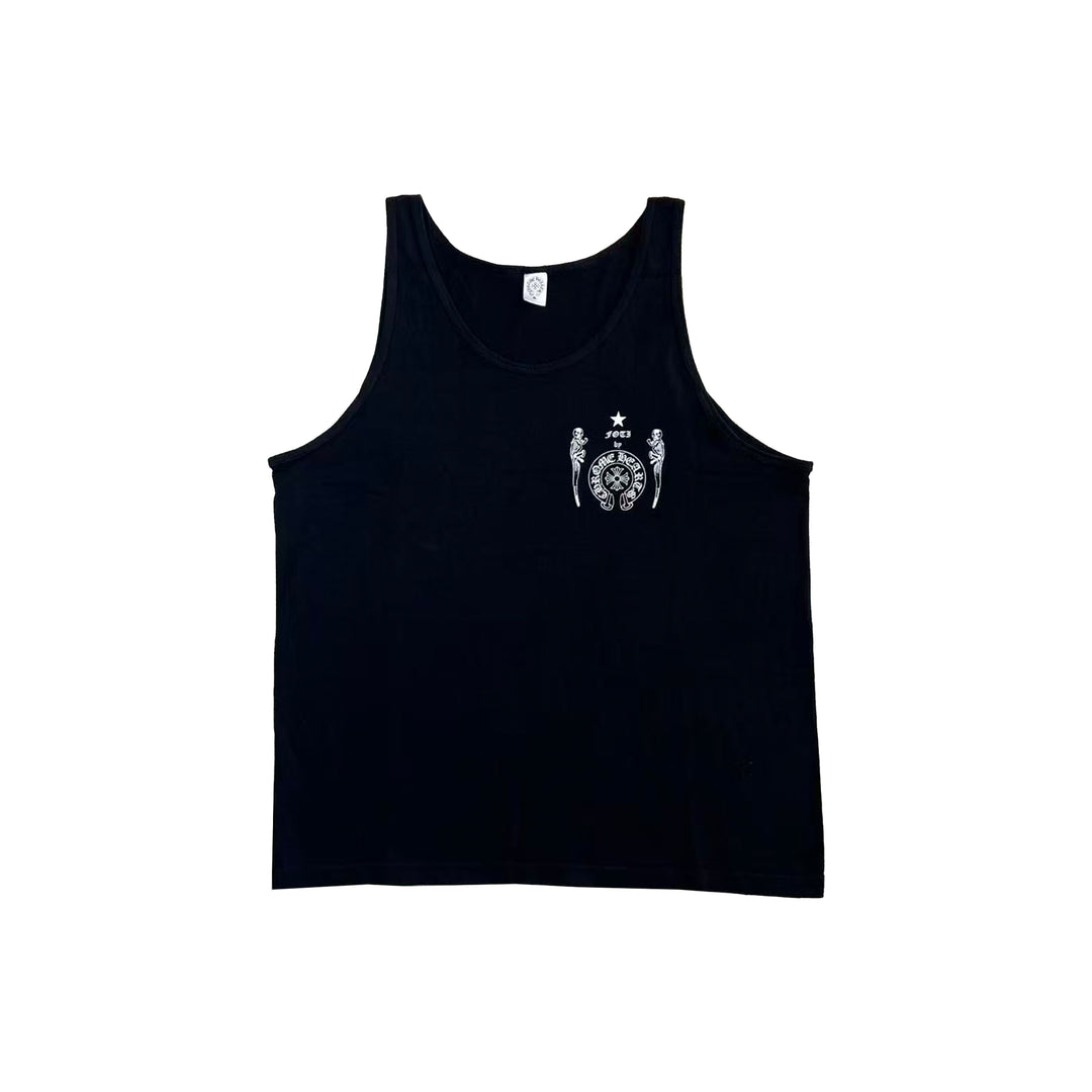 Chrome Hearts Foti Horseshoe Skull TV Channel Black Tank Top