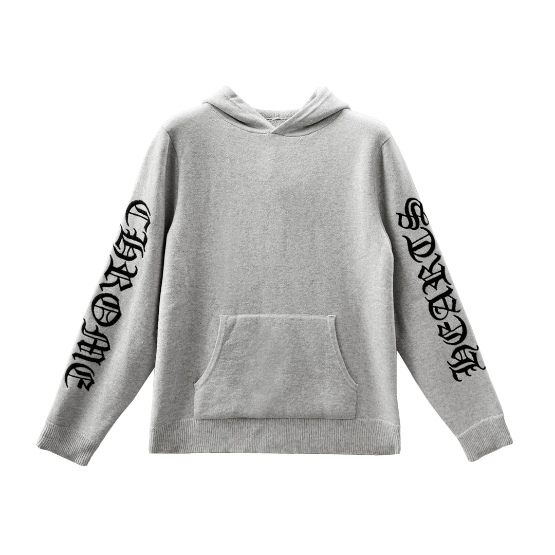 Chrome Hearts Cashmere Embroidered Grey Sweater Pullover Hoodie