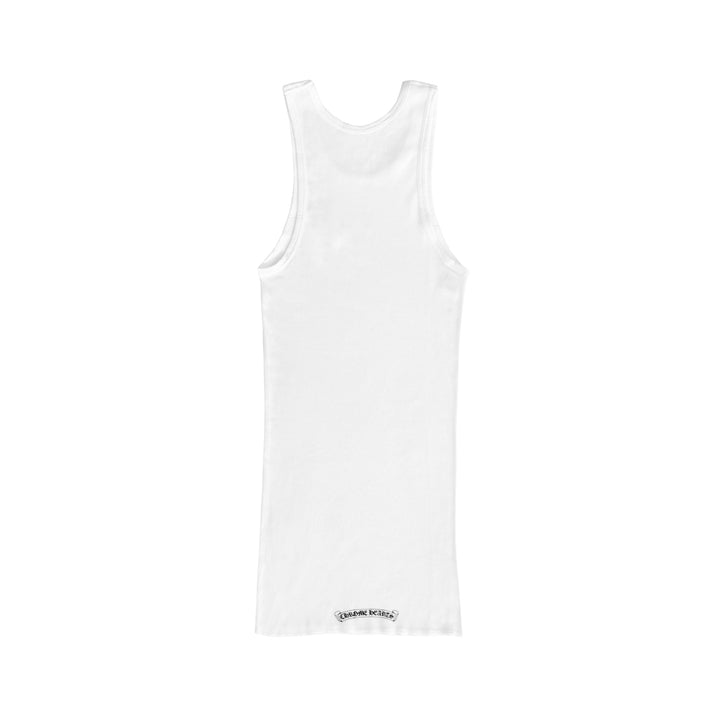 Chrome Hearts Blue Rhinestone Beaded BS Fleur Scroll Rib Tank Top