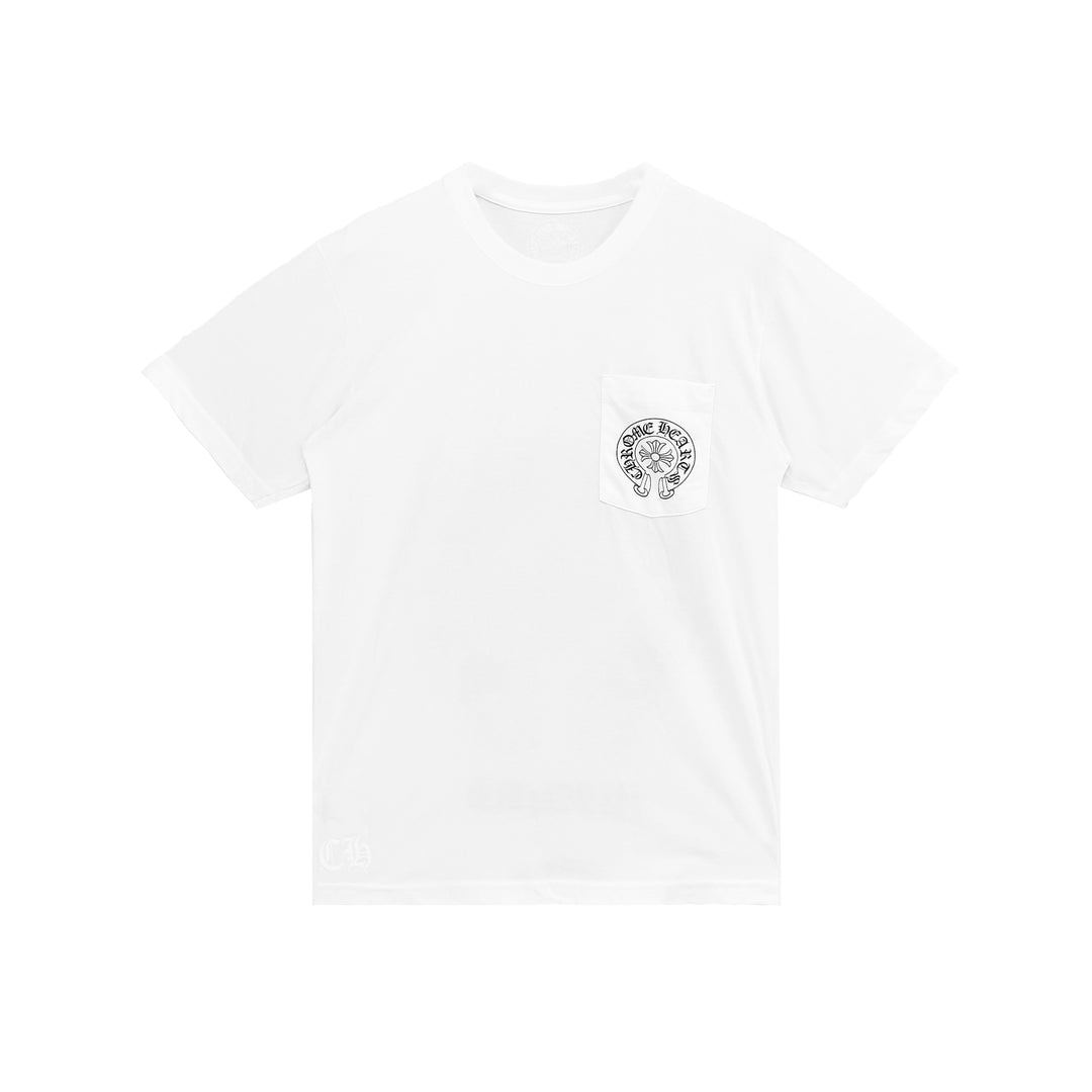 Chrome Hearts Miami Exclusive White Horseshoe Short Sleeve Tee