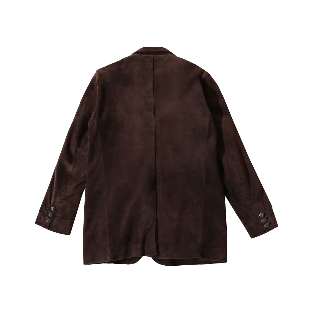 Chrome Hearts Suede Leather Browm Blazer Jacket