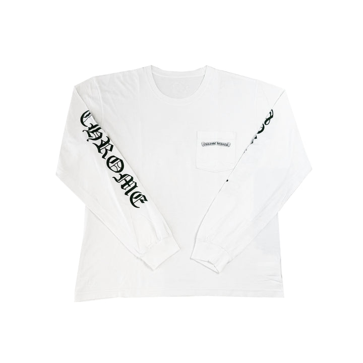 Chrome Hearts Cemetery Cross White Long Sleeve Tee