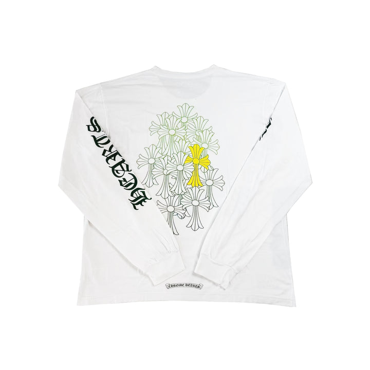 Chrome Hearts Cemetery Cross White Long Sleeve Tee