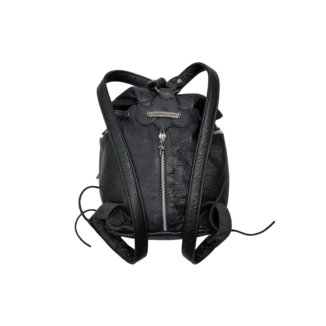 Chrome Hearts Mini Filigree Cross Black Leather Backpack