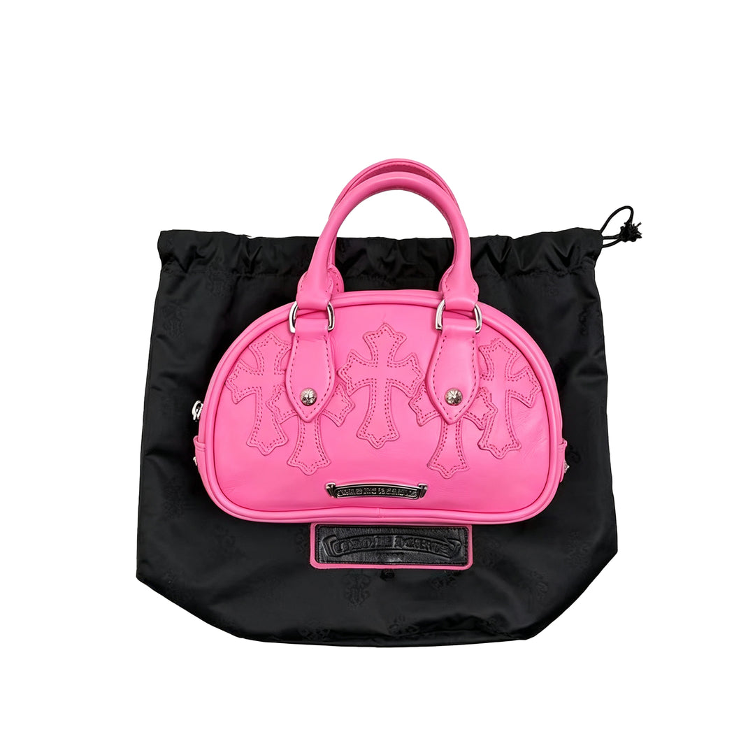 Chrome Hearts Leather Cross Patch Pink Mini Gym Bag