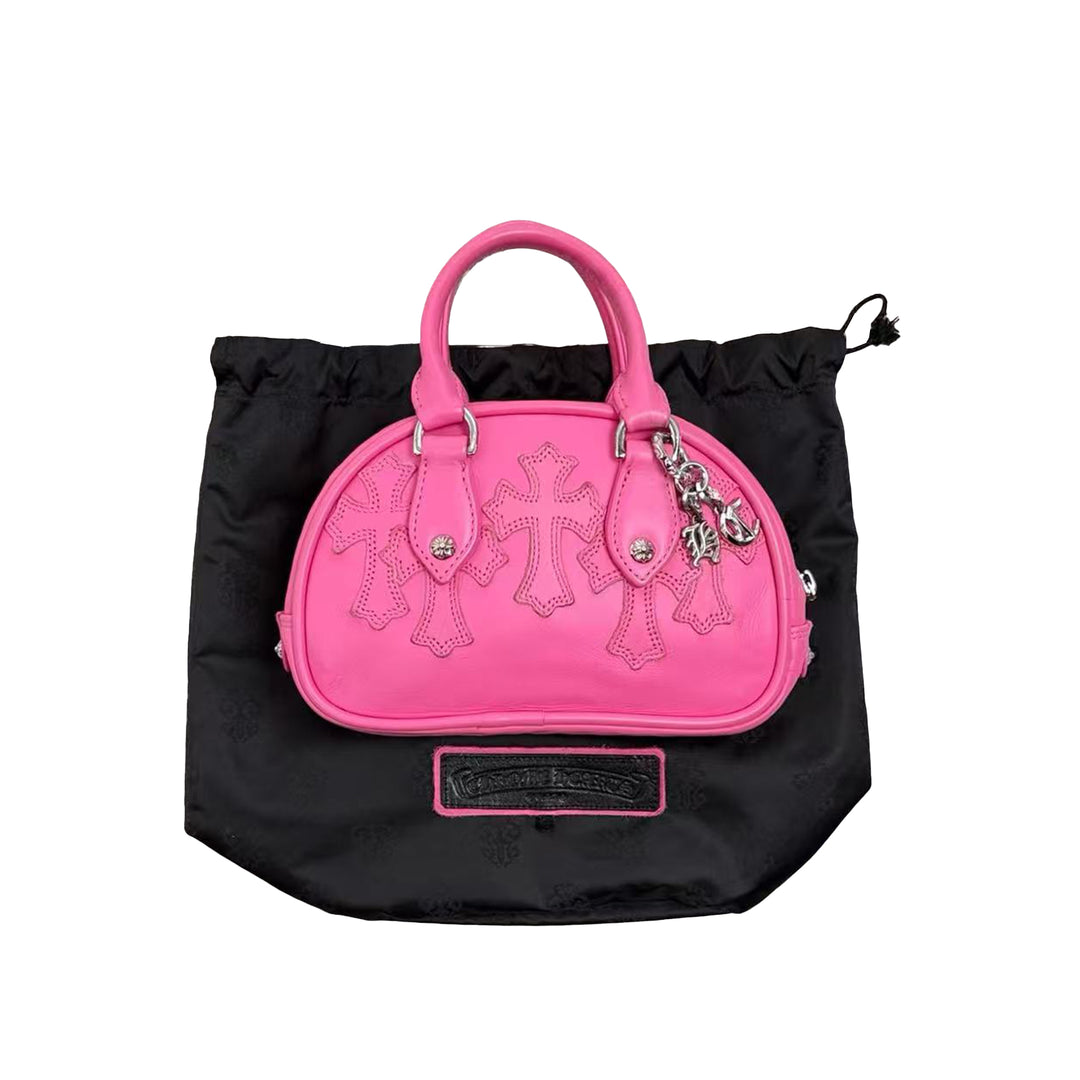 Chrome Hearts Leather Cross Patch Pink Mini Gym Bag